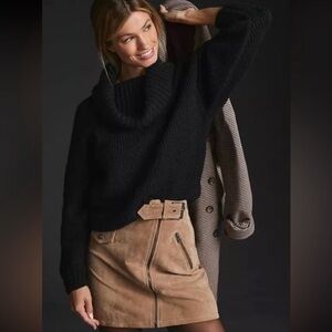 Pilcro anthropologie sweater Cropped Black Turtleneck Sweater
